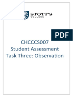 CHCCCS007 Student Assessment Task Three: Observation