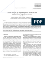 Factors A!ecting The Thermal Properties of Concrete and Applicability of Its Prediction Models