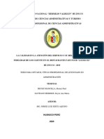 La Calidad en La Atención Del Servicio y Su Relación Con La Fidelidad de Los Cliente