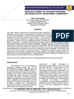 Instructional Decision Involvement of Teaching Personnel As Basis For Strengthened School Improvement Commitment