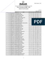 Final Test Series For NEET - 2021: Result of Test-10 (Code-B)