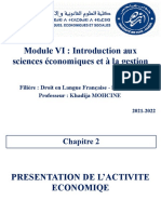 Chapitre 2 - Présentation de L'activité Économique - Partie 4