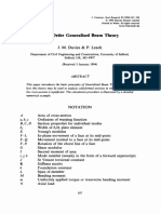 First-Order Generalised Beam Theory: J. M. Davies & P