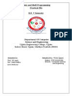 Linux and Shell Programming Practical File B.E V Semester