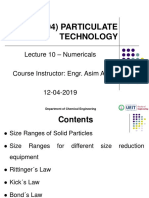 (Chen-1104) Particulate Technology: Lecture 10 - Numericals