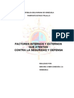 Factores Internos y Externos Que Atentan Contra La Seguridad y Defensa