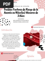 Articulo de Opinión - Posibles Factores de Riesgo de La Anemia en Niños (As) Menores de 3 Años.