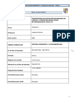 Planificación Historia Argentina y Latinoamericana