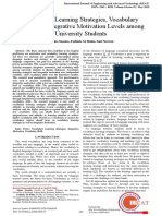 Vocabulary Learning Strategies, Vocabulary Skills, and Integrative Motivation Levels Among University Students