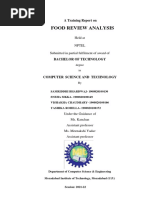 Food Review Analysis: A Training Report On