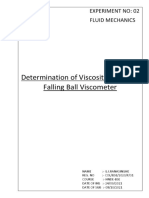 Determination of Viscosity Using The Falling Ball Viscometer