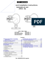 Operating and Installation Instructions: Automatic Air Vent (PN16 - 40)