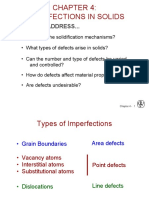 Imperfections in Solids: Issues To Address..