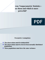 Parametric Versus Non Parametric Statistics