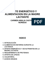 Aporte Energético y Alimentacion en La Madre Lactante