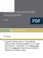 Concepts of Software Engineering: Testing