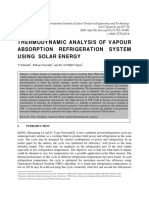 Thermodynamic Analysis of Vapour Absorption Refrigeration System Using Solar Energy