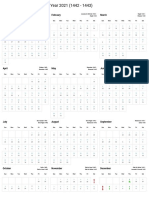 Monthly Islamic Calendar