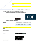 Lecture Notes, Formulas