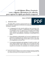 Algunas Alternativas de Solución para Superar La Rígida Preclusión Temporal Impuesta Por El Quinto Pleno Casatorio