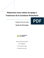 Relaciones Entre Estilos de Apego y Trastornos de La Conducta Alimentaria