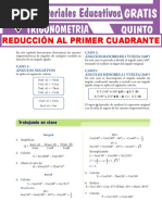 Reducción Al Primer Cuadrante para Quinto Grado de Secundaria