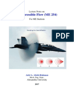 Compressible Flow (ME 254) : Lecture Notes On