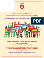 Unique International Opportunity: International Internship Volunteering Projects (IIVP) Virtual Internship: Full / Part-Time - Work From Anywhere