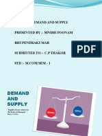 Topics:-Demand and Supply Presented By: - Sindhi Poonam Bhupendrakumar Submitted To: - C.P Thakor