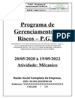 Modelo Do PGR - Programa de Gerenciamento de Riscos - Maio de 2020