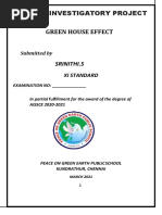 Green House Effect: Biology Investigatory Project