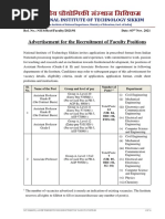 NITS Rect 2021 Faculty Advt. Final