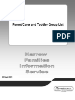 Parent Carer and Toddler Group List