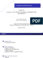 EE506 - Engineering Mathematics: Quadratic Forms, Positive Definiteness and Singular Value Decomposition