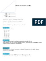 Lista de Exercícios Adição