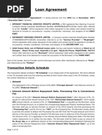 Loan Agreement: Transaction Details Schedule