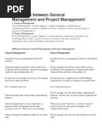 Difference Between General Management and Project Management