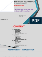 Data Structures: Analysis of Insertion Sort, Bucket Sort and Radix Sort For Best, Worst and Average Case