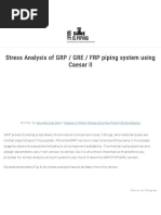 Stress Analysis of GRP - GRE - FRP Piping System Using Caesar II - What Is Piping