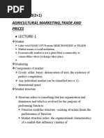 Agricultural Marketing, Trade and Prices: AECO-341, 3 (2+1)