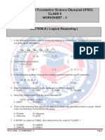 International Foundation Science Olympiad (IFSO) Class 5: Worksheet - 5