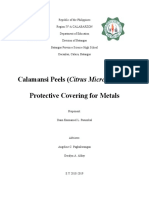 Calamansi Peels (Citrus Microcarpa) As Protective Covering For Metals