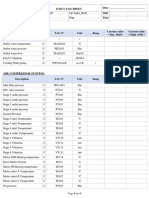 Cooling Water System : Daily Log Sheet Date: .. Shift Time