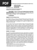 Disposición de Apertura de Investigación Preliminar en Sede Fiscal