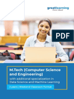 M.Tech (Computer Science and Engineering) : With Additional Specialization in Data Science and Machine Learning