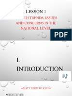 Lesson 1: Health Trends, Issues and Concerns in The National Level