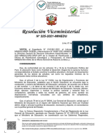 R.VM. #325-2021-MINEDU - Aprueban Las Bases para El Proceso Único de Admisión 2022 A Los COAR