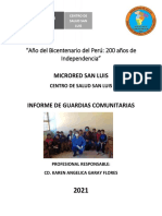 Informe de Guardias Comunitarias - Agosto