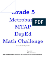 Grade 5: Metrobank Mtap Deped Math Challenge