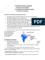 Kiit International School: Grade-Ix (Geography) Chapter-2: Physical Features of India Students' Material